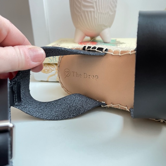 Amazon The Drop Black Listilla Espadrille faux leather woven platform heel! - Picture 4 of 7